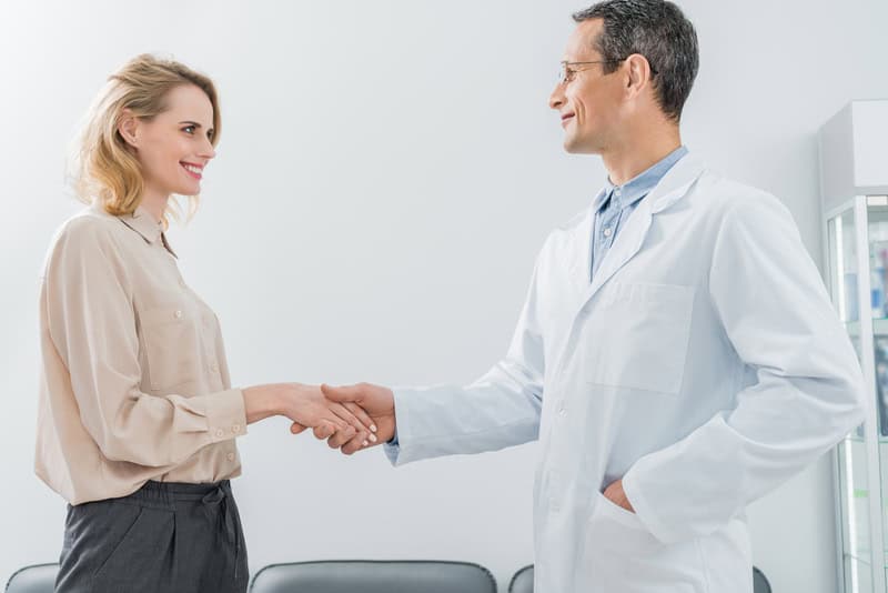 Doctor meeting new patient